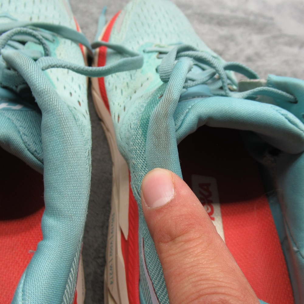 Hoka Running Shoes Women 9 B Aqua Clifton 8 Lightweight Comfort Lace-Up Athletic - Picture 13 of 16